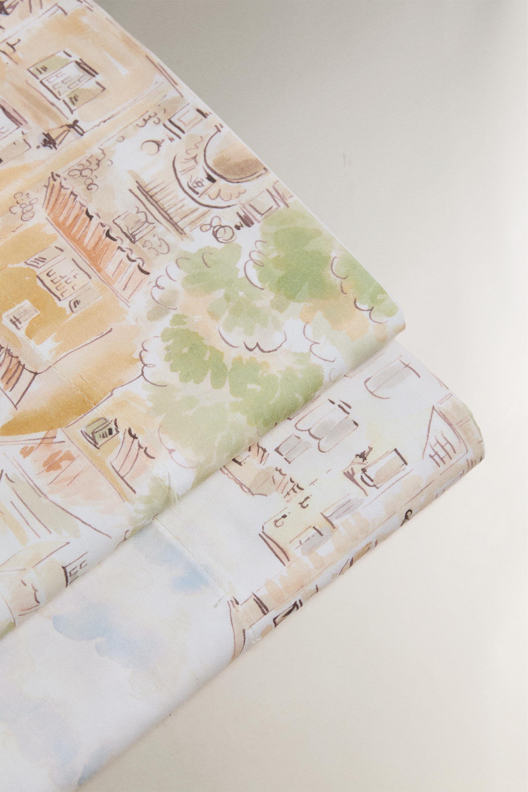 DRAP DE DESSUS COTON PAYSAGE